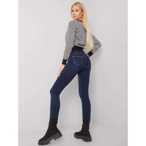 Dámske džínsy s vysokým pásom VERNAL Dark Blue