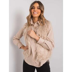 Dámska kožušinová vesta Moncalieri OCH BELLA beige