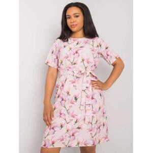 Dámske vzorované plus size šaty CELENE beige