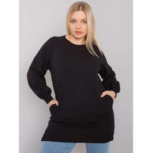 Dámska hladká blúzka plus size TOLEDO čierna