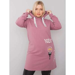 Dámska plus size tunika s kapucňou AASHFORD pink