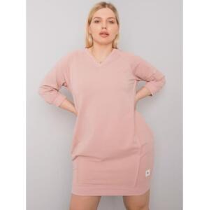 Dámske plus size bavlnené šaty KARISSA pink