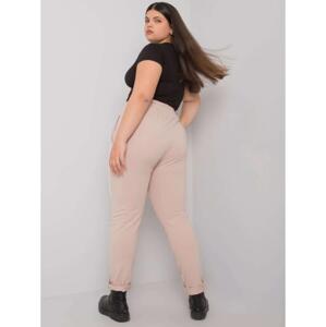 Dámske plus size tepláky s potlačou ABELIA beige