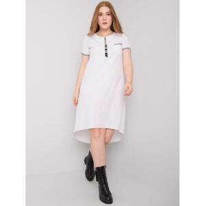 Dámske plus size bavlnené šaty VIANA white