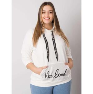 Dámska plus size blúzka s kamienkami CRYSTAL ecru