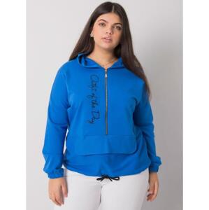 Dámska plus size mikina na zips KAYLEE tmavomodrá