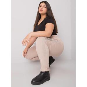 Dámske plus size tepláky AELIS beige