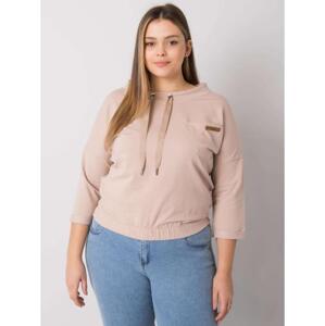 Dámska plus size blúzka bez kapucne PASADENA light beige
