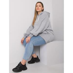 Dámska melanžová plus size mikina ELLA sivá