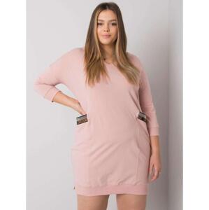 Dámske plus size šaty s vreckami SUSAN pink