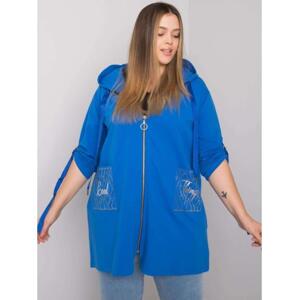 Dámska mikina ZURICH plus size s kapucňou tmavomodrá