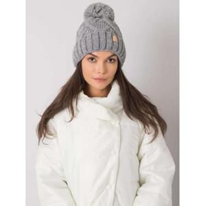 Dámska čiapka s bambulou WINTER sivá