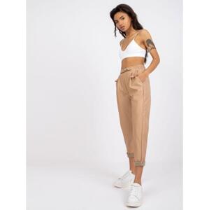 Dámske kožené nohavice PORTO beige