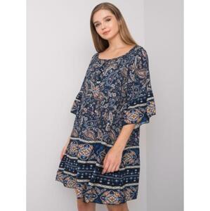 Dámske oversize vzorované šaty Aubrey OCH BELLA Navy Blue