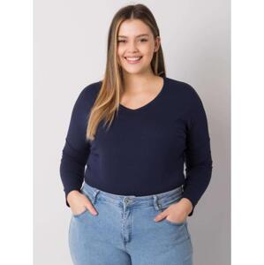Dámska hladká plus size blúzka ELISA navy blue