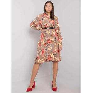 Dámske vzorované šaty CHRISTELLE dark beige