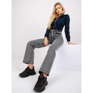 Dámske džínsy s vysokým pásom SEVILLE dark grey