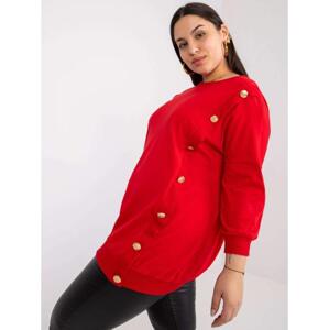 Dámska blúzka s okrúhlym výstrihom plus size BRIGITHE červená