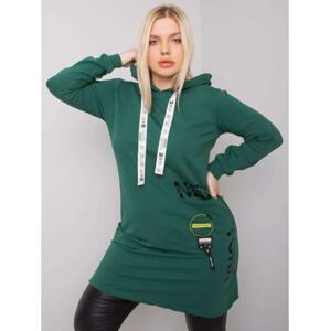Dámska tunika s kapucňou plus size ASHFORD tmavozelená