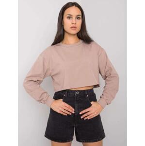 Dámska základná krátka blúzka SIMEONA Dark beige
