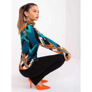 Dámska velúrová blúzka BILOXI modro-oranžová