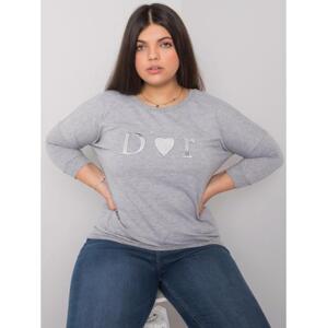 Dámska melanžová blúzka plus size ALICE sivá