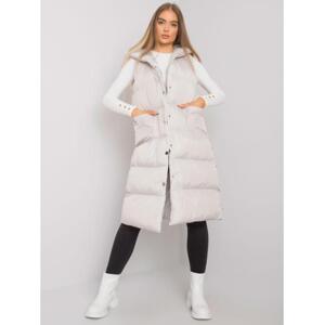 Dámska prešívaná vesta s kapucňou CHASE light grey