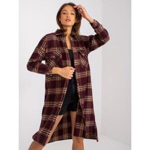 Dámske dlhé oversize tričko MONIKA bordovo-žlté