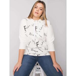 Dámska plus size blúzka s potlačou MARY v ecru farbe