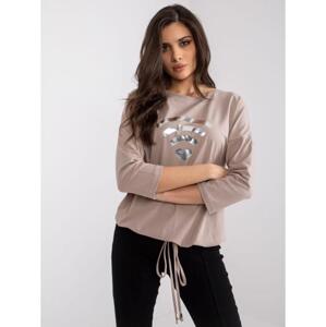 Dámska blúzka s potlačou Domenica RUE PARIS dark beige