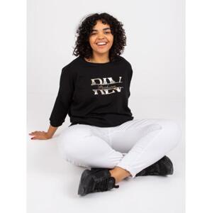 Čierna plus size blúzka s potlačou Cordelia