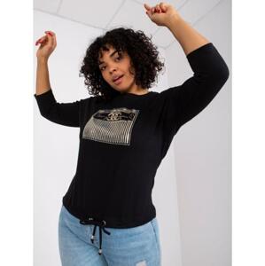Dámska bavlnená blúzka plus size ROSIE black