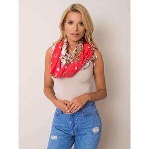 Dámska kvetinová šatka so strapcami CLAIRE dark coral