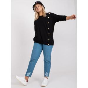 Dámska dlhá plus size bavlnená blúzka BRIGITTE black