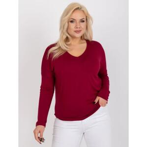 Dámska viskózna blúzka plus size ELISA bordová