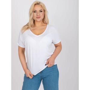 Dámska blúzka s výstrihom do V plus size DINA white