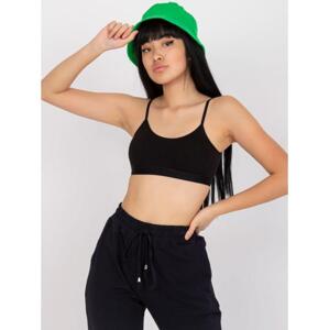 Dámsky krátky športový top s vystuženými košíčkami FIT black
