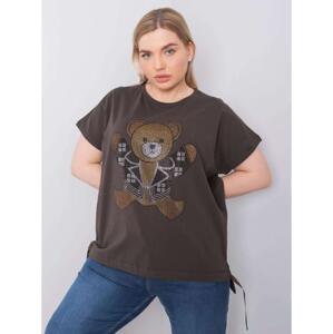 Dámska plus size blúzka MARLENE dark khaki