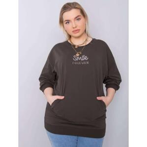 Dámska plus size blúzka MESSINA dark khaki