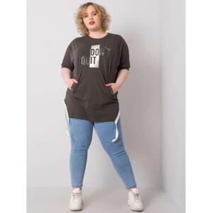 Dámska plus size blúzka CLARE dark khaki