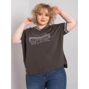 Dámska blúzka plus size BILLI dark khaki
