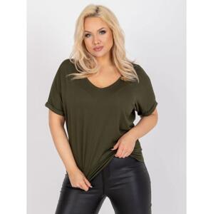 Dámska plus size blúzka DINA khaki