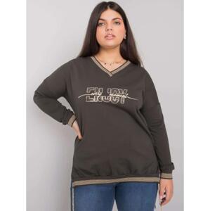 Dámska plus size blúzka LILA dark khaki