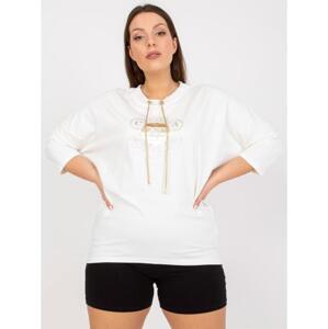 Dámska blúzka s potlačou plus size ROMEO ecru