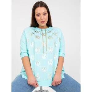 Dámska bavlnená plus size blúzka s potlačou MITA mint