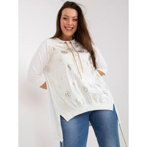 Dámska bavlnená blúzka s potlačou plus size NINA white