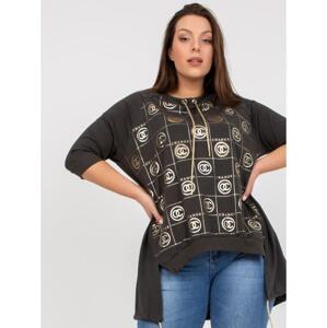 Dámska asymetrická blúzka plus size INA khaki