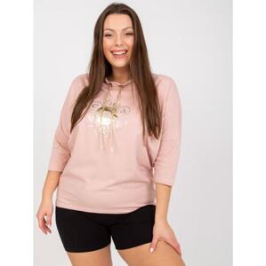 Dámska blúzka s 3/4 rukávmi plus size WESTON pink