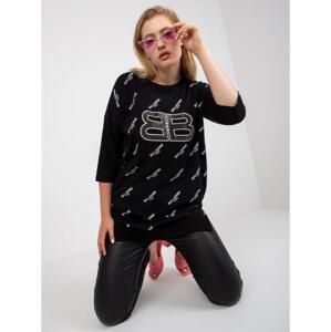 Dámska dlhá plus size blúzka CARMELA čierna