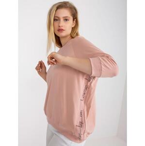 Dámska blúzka s okrúhlym výstrihom plus size DONELL pink